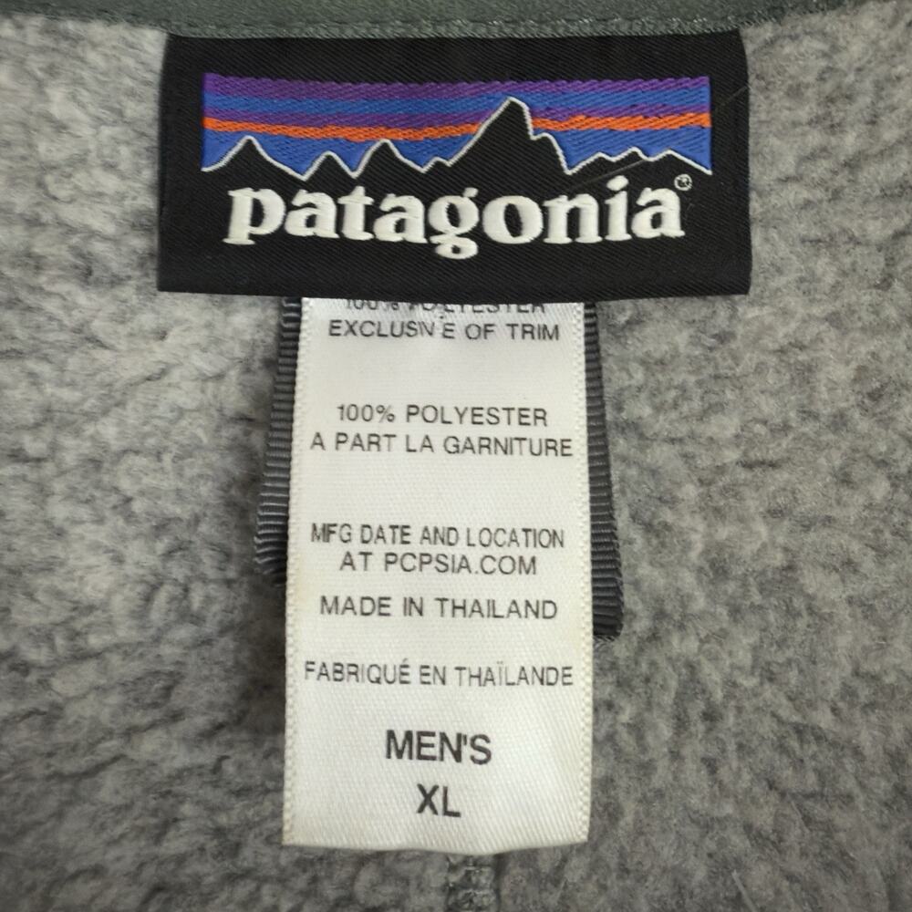 Patagonia Jacket Mens XL Gray Better Sweater Fleece 1/4 Zip Pullover Yacht Club - Picture 2 of 10